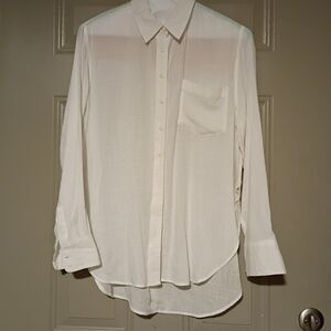 Free People White Button Down Shirt